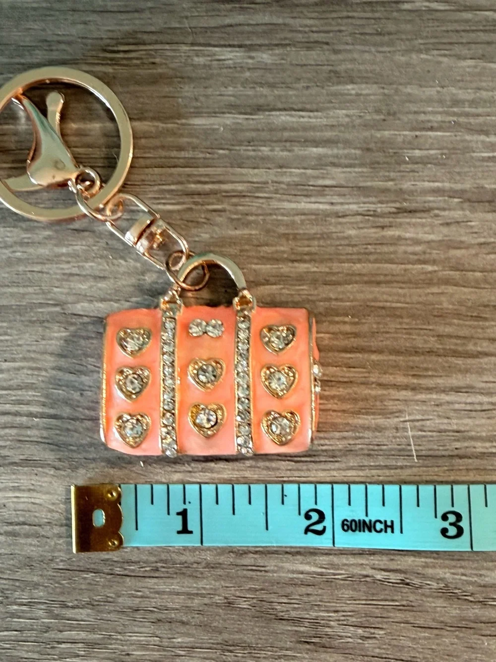 Coral Heart Tote Keychain - Fashionable Bag Charm